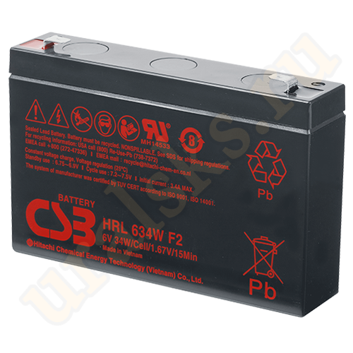 HRL634W Аккумуляторная батарея CSB 6 В, 34 Вт/Эл