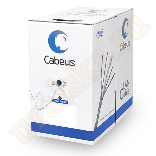 Cabeus FTP-4P-Cat.5e-SOLID-GY Кабель витая пара экранированная FTP (F/UTP), категория 5e, 4 пары 0,51мм (24 AWG), одножильный, экран - фольга (305 м)