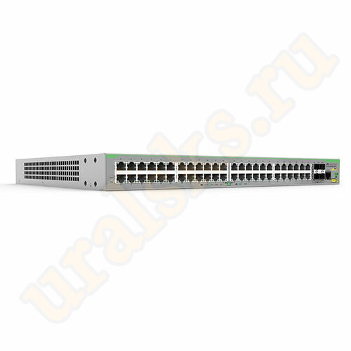 AT-FS980M/52PS-50 Коммутатор 48 x 10/100T POE+ ports and 4 x 100/1000X SFP (2 for Stacking), Fixed AC power supply, EU Power Cord
