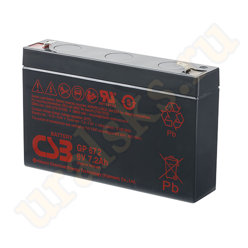 GP672 Аккумуляторная батарея CSB 6 В, 8.4 Ач