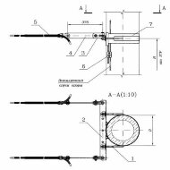 Узел анкеровки 411307-ТМП-202 двух ВОК на железобетонной опоре КС