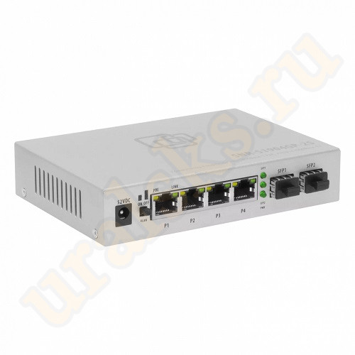 SNR-S1904GP-2S Неуправляемый POE коммутатор 6 портов (2 порта SFP)