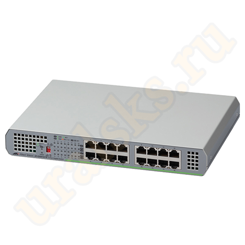 AT-GS910/16-50 Коммутатор 16 port 10/100/1000TX unmanaged switch with internal power supply EU Power Adapter, Configurable with DIP Switch