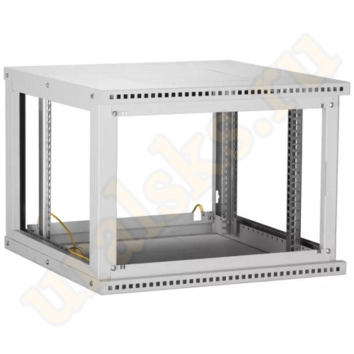 TWI-066045-R-G-GY Настенный разборный шкаф TLK 19", 6U, стеклянная дверь, Ш600хВ303хГ450мм