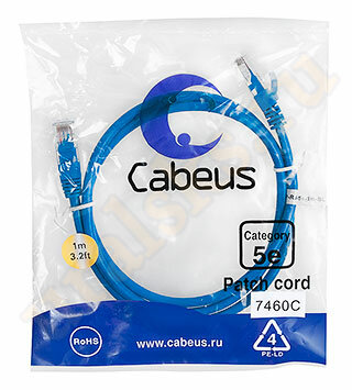 Cabeus PC-UTP-RJ45-Cat.5e-1m-BL Патч-корд UTP, категория 5е, 1 м, неэкранированный, синий