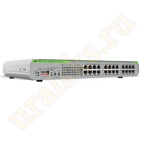 AT-GS920/24-50 Коммутатор 24x 10/100/1000T unmanaged switch with internal PSU, EU Power Cord, Configurable with DIP Switch