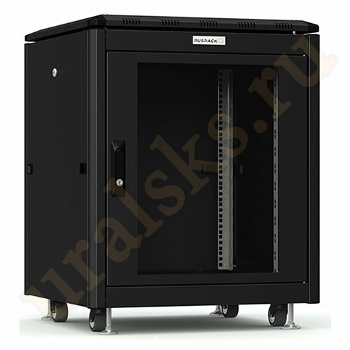 RSRO-608012/GSBL Шкаф серверный напольный 12U 600x800 стеклянная дверь чёрный