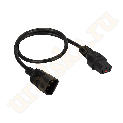 LAN-PP13L/14-2.0-BK Шнур питания с блокировкой C13-C14, 3х0.75, 220В, 10А, черный, 2 метра