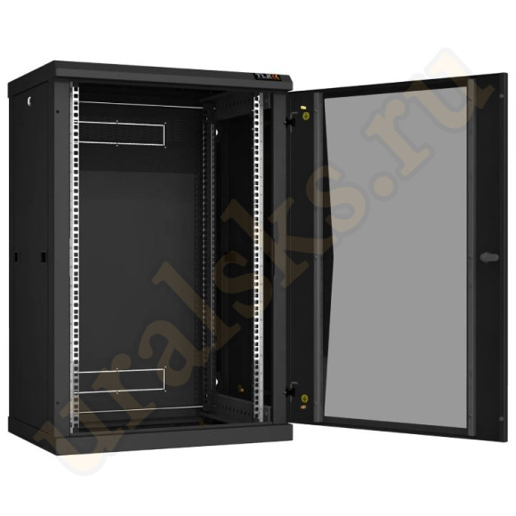 TWC-186045-R-G-BK Настенный разборный шкаф TLK 19", 18U, стеклянная дверь, Ш600хВ904хГ450мм, 2 пары монтажных направляющих, черный TWC-186045-R-G-BK Настенный разборный шкаф TLK 19", 18U, стеклянная дверь, Ш600хВ904хГ450мм, 2 пары монтажных направляющих, черный