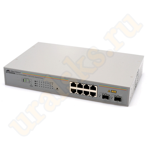 AT-GS950/8-50 Коммутатор 8 port 10/100/1000TX WebSmart switch with 2 x 100/1000 SFP bays (ECO version)