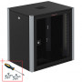Шкаф телекоммуникационный настенный 19" 18U 600x350x852mm (ШхГхВ) дверь перфорированная, цвет черный Шкаф телекоммуникационный настенный 19" 18U 600x350x852mm (ШхГхВ) дверь перфорированная, цвет черный