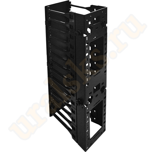 TWT-RACK-VORG/S Вертикальный органайзер для регулируемых стоек, с пластиковыми пальцами и крышкой
