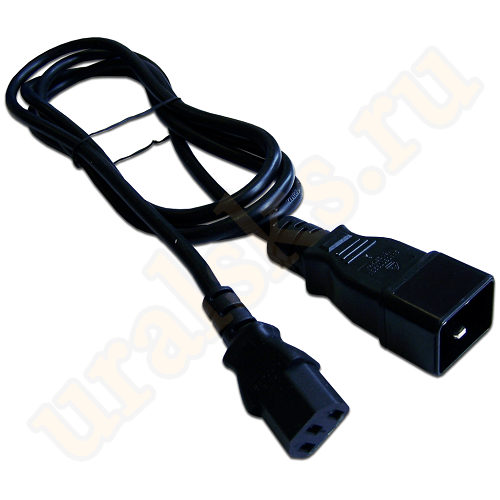 LAN-PP13/20-2.0-BK Шнур питания С13-C20, 3х0.75, 220В, 10А, черный,  2 метра