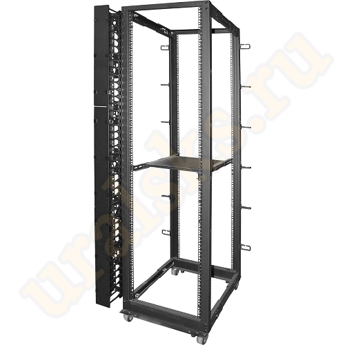 TWT-RACK-VORG/M Вертикальный органайзер для регулируемых стоек, с пластиковыми пальцами и крышкой, 160х220 мм, черный