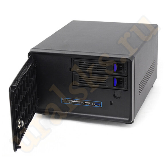 NR-ITX2 Корпус mini-ITX для NAS, 300Вт, 2xSAS/SATA HS HDD, SATA HS SSD, USB 3.0, 2.5"