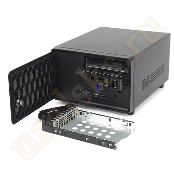 NR-ITX2 Корпус mini-ITX для NAS, 300Вт, 2xSAS/SATA HS HDD, SATA HS SSD, USB 3.0, 2.5"