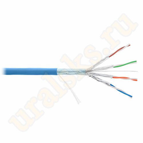 NKL 4355C-IB Кабель NIKOLAN F/FTP, 4 пары, Кат.6a, 23 AWG, внутренний, LSZH, голубой, 500м