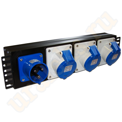 TWT-PDU-32AI9-1P Блок розеток 19" однофазный, 1х3 IEC309, 32A 250V
