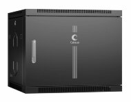 Шкаф телекоммуникационный настенный 19" 9U 600x350x501mm (ШхГхВ) дверь металл, цвет черный (RAL 9004) Cabeus Шкаф телекоммуникационный настенный 19" 9U 600x350x501mm (ШхГхВ) дверь металл, цвет черный (RAL 9004) Cabeus