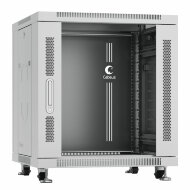 Шкаф телекоммуникационный 19" напольный 12U 600x800x730mm (ШхГхВ) передняя стеклянная и задняя сплошная металлическая двери, ручка с замком, цвет серый (RAL 7035) Cabeus Шкаф телекоммуникационный 19" напольный 12U 600x800x730mm (ШхГхВ) передняя стеклянная и задняя сплошная металлическая двери, ручка с замком, цвет серый (RAL 7035) Cabeus