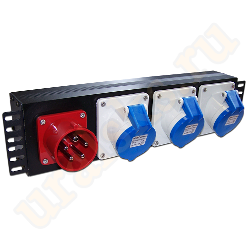 TWT-PDU-32AI9-3P Блок розеток 19" трехфазный, 1х3 IEC309, 32A 380V