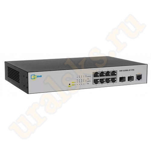 SNR-S2200G-8T-POE Управляемый POE коммутатор 8 портов 10/100/1000BaseT, 2 порта SFP
