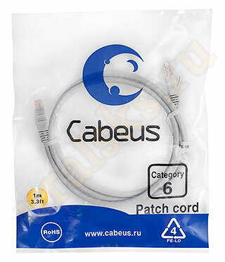 Cabeus PC-UTP-RJ45-Cat.6-1m Патч-корд UTP, категория 6, 1 м, неэкранированный, серый