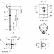 Узел анкеровки и спуск 411307-ТМП-217 ВОК в защитной трубе на железобетонной опоре КС