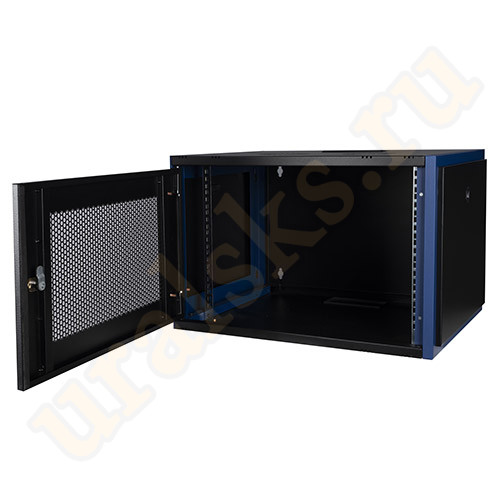 DR-620011 Настенный шкаф 19", 7U 600х450, дверь перфорация, черный