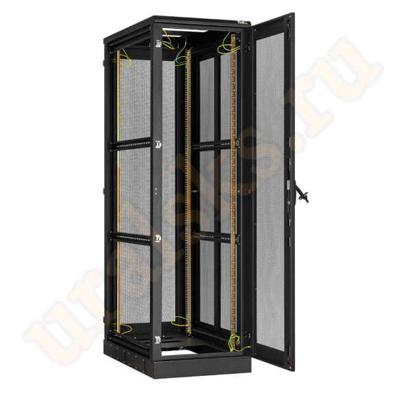 TFA-426080-PEPE-BK Напольный шкаф 19", 42U, перфорированные двухуровневые стенки и перфорированные двери, Ш600хВ2060хГ800мм, в разобранном виде, черный