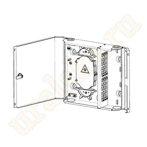 БОН-Н-24 Оптический бокс (кросс) настенный, одна дверь, замок, до 24 портов
