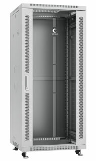 Шкаф телекоммуникационный 19" напольный 27U 600x800x1388mm (ШхГхВ) передняя стеклянная и задняя сплошная металлическая двери, ручка с замком, цвет серый (RAL 7035) Cabeus Шкаф телекоммуникационный 19" напольный 27U 600x800x1388mm (ШхГхВ) передняя стеклянная и задняя сплошная металлическая двери, ручка с замком, цвет серый (RAL 7035) Cabeus