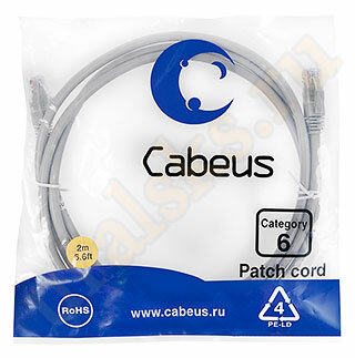 Cabeus PC-UTP-RJ45-Cat.6-2m Патч-корд UTP, категория 6, 2 м, неэкранированный, серый