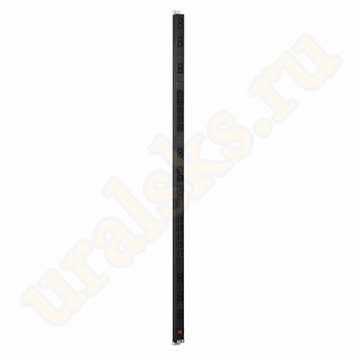 Вертикальный блок розеток R-16-16C13-12C19-V-1820 с выкл., 16 IEC 60320 C13, 12 C19, вход C20 16A, алюм., 42-48U