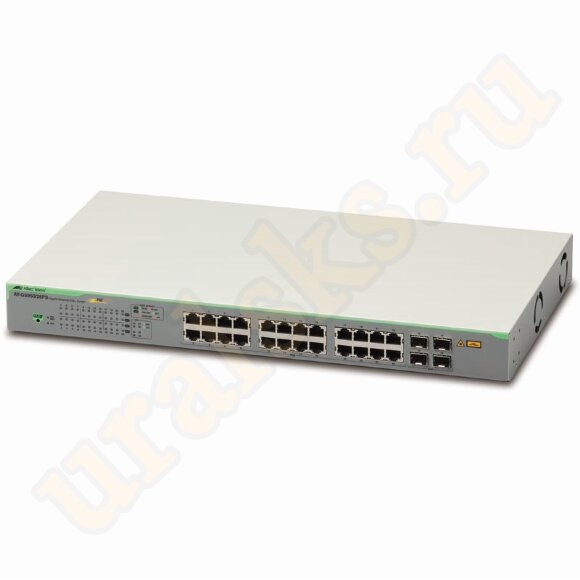 AT-GS950/28PS-50 Коммутатор 24 port 10/100/1000TX PoE+ plus 4 x 100/1000 SFP, WebSmart Switch, 185W PoE budget, EU Power Cord