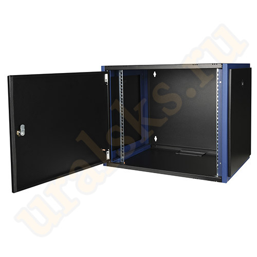 DR-610111 Настенный шкаф 19", 9U 600х450, дверь металл, черный