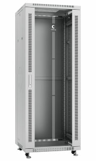 Шкаф телекоммуникационный 19" напольный 32U 600x800x1610mm (ШхГхВ) передняя стеклянная и задняя сплошная металлическая двери, ручка с замком, цвет серый (RAL 7035) Cabeus Шкаф телекоммуникационный 19" напольный 32U 600x800x1610mm (ШхГхВ) передняя стеклянная и задняя сплошная металлическая двери, ручка с замком, цвет серый (RAL 7035) Cabeus