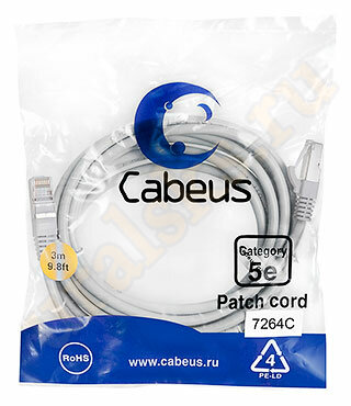 Cabeus PC-UTP-RJ45-Cat.6-3m Патч-корд UTP, категория 6, 3 м, неэкранированный, серый