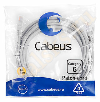 Cabeus PC-UTP-RJ45-Cat.6-5m Патч-корд UTP, категория 6, 5 м, неэкранированный, серый