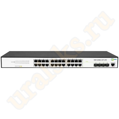 SNR-S2962-24T-UPS Управляемый коммутатор 20 портов 10/100BaseTX, 4 порта 10/100/1000BaseT и 4 порта SFP