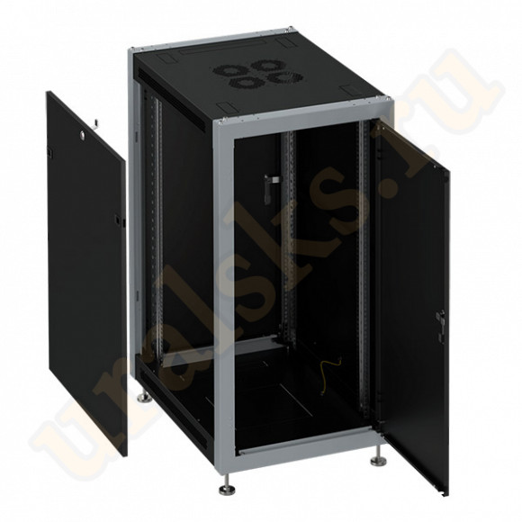 SL 6022.922 Шкаф монтажный телекоммуникационный 19" напольный 22U 600x1000x800mm, передняя дверь металлическая, цвет чёрный