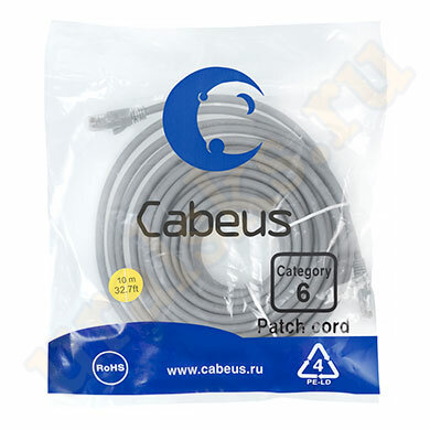 Cabeus PC-UTP-RJ45-Cat.6-10m Патч-корд UTP, категория 6, 10 м, неэкранированный, серый