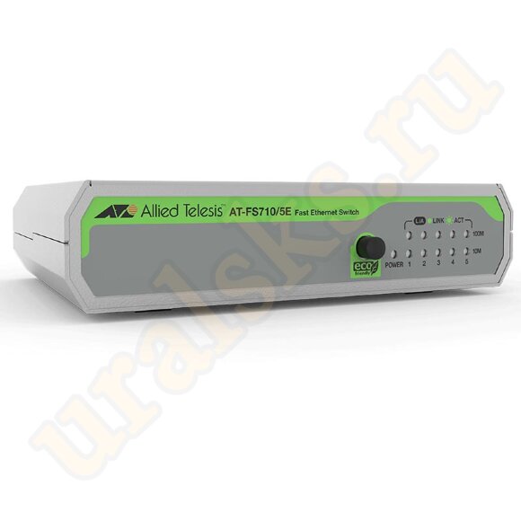 AT-FS710/5-50 Коммутатор 5-port 10/100TX unmanaged switch with internal PSU, EU Power Cord