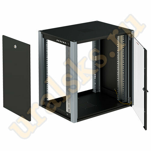 WP 6309.910 Шкаф настенный 9U SYSMATRIX WP (600x350мм) дверь стекло, цвет чёрный