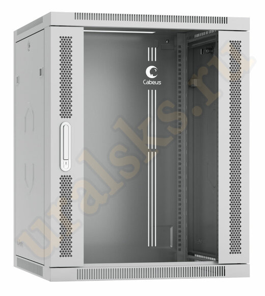 SH-05F-15U60/45 Шкаф телекоммуникационный настенный 19" 15U 600x450x769mm (ШхГхВ) дверь стекло Cabeus