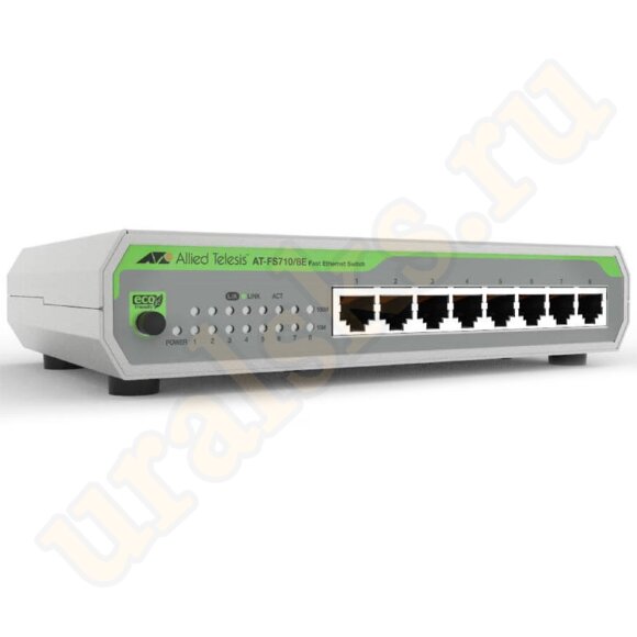 AT-FS710/8E-60 Коммутатор 8-port 10/100TX unmanaged switch with external PSU, Multi-Region Adopter