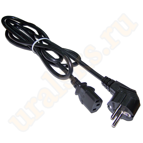 LAN-PP13/SHA-7.0-BK Шнур питания C13-Schuko угловая, 3х0.75, 220В, 10А, черный, 7 метров