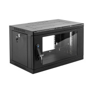 Шкаф телекоммуникационный настенный сварной 6U (600x360) съёмные стенки, дверь стекло, чёрный Шкаф телекоммуникационный настенный сварной 6U (600x360) съёмные стенки, дверь стекло, чёрный