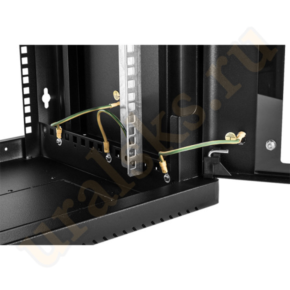 ШРН-6.350-9005 Шкаф телекоммуникационный настенный сварной 6U (600x360) съёмные стенки, дверь стекло, чёрный