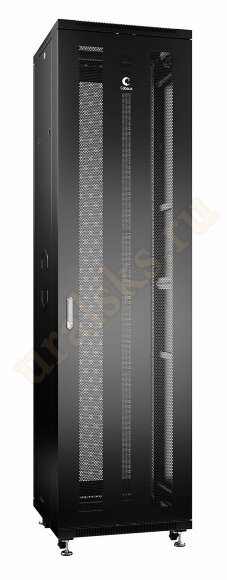 Cabeus ND-05C-47U60/100-BK Шкаф монтажный телекоммуникационный 19" напольный для распределительного и серверного оборудования 47U 600x1000x2277mm (ШхГхВ) передняя и задняя перфорированные двери, ручка с замком, цвет черный (RAL 9004)